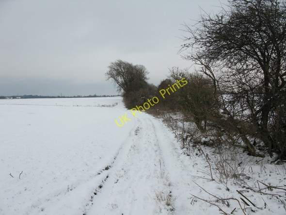 Photo 6"x4" Snowy byway from Hammill to Eastry Hammill c2010