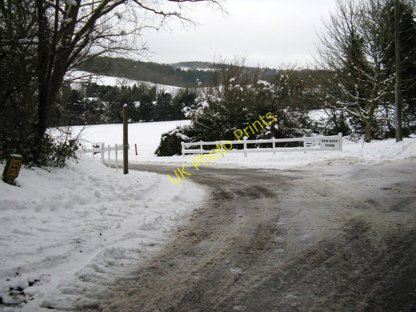 Photo 6"x4" Farm road to New Barn Farm from the Madehurst to Slindon road Madehurst c2010