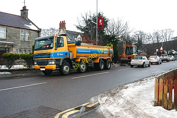 Photo 6"x4" Clearing Snow in the High Street Fochabers c2010