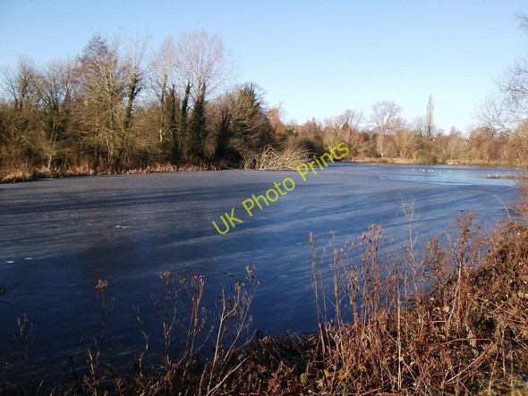 Photo 6"x4" Upper Clatford - Ice On Mill Lake Andover c2010