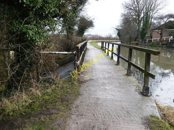 Photo 6"x4" Towpath bridge across overflow weir, Erewash Canal Long Eaton c2010