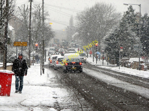 Photo 6"x4" Cherry Hinton Road in the snow Cambridge\/TL4658 c2009