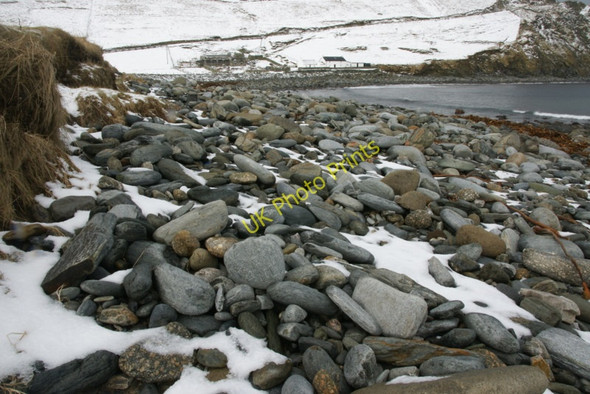 Photo 6"x4" Norwick beach in the snow Kirkaton c2010