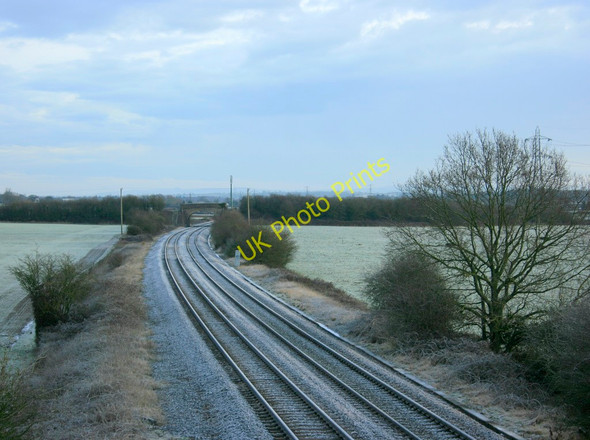 Photo 6"x4" 2010 : Looking east from Marsh Lane railway bridge Berkley Marsh c2010