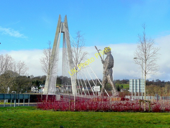 Photo 6"x4" Chartist Statue and Bridge Blackwood\/Coed Duon c2010