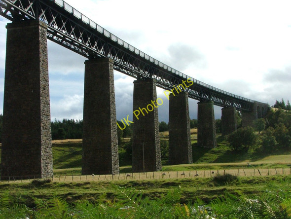 Photo 6"x4" Railway viaduct over the Findhorn Tomatin c2005