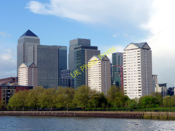 Photo 6"x4" Canary Wharf from the River Thames Poplar\/TQ3780 c2009