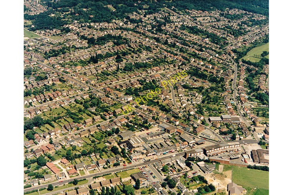 Photo 6"x4" Aerial view of Benfleet High Rd at the Kents Hill junction Hope's Green c1987