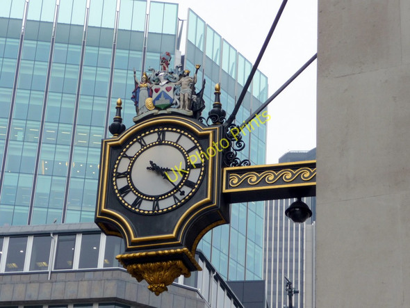 Photo 6"x4" Impressive Clock near the Royal Exchange, London EC3 London c2009