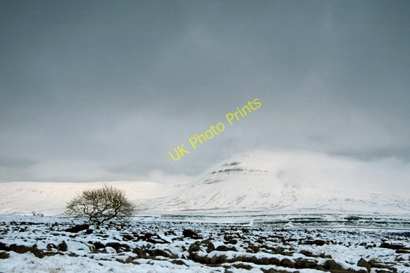 Photo 6"x4" Twisleton Scar in Winter Ingleton\/SD6973 c2010