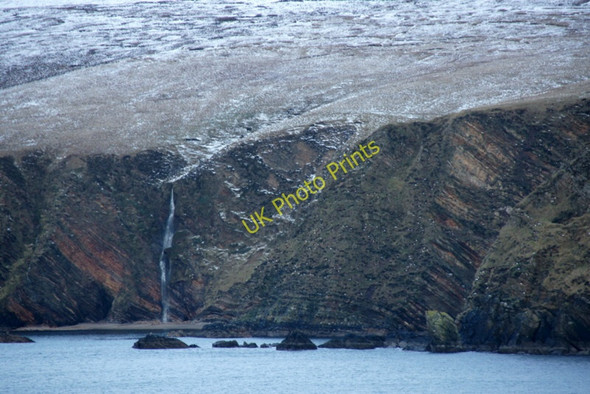Photo 6"x4" Waterfall into Burra Firth Burrafirth c2010