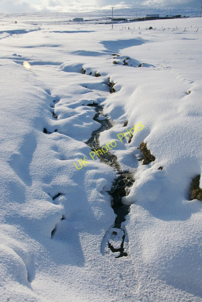 Photo 6"x4" Burn of Voesgarth, Baltasound, in the snow Baltasound c2010