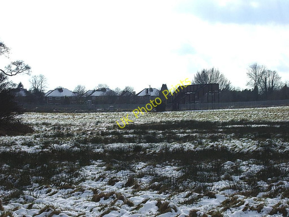 Photo 6"x4" Field and footbridge, Water Orton Gilson c2010