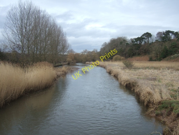 Photo 6"x4" The river Otter in winter, from White Bridge Budleigh Salterton c2010