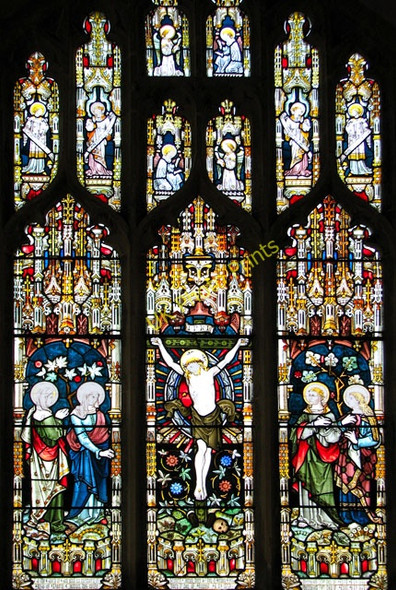 Photo 6"x4" The church of All Saints in Shouldham - Bell & Almond window Shouldham c2010