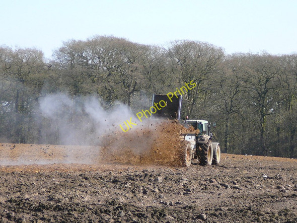 Photo 6"x4" Muck spreading by Dorfold Dairy House Nantwich c2010