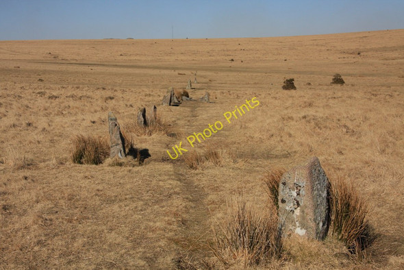 Photo 6"x4" Ringmoor Down Stone Row Lovaton\/SX5466 c2010