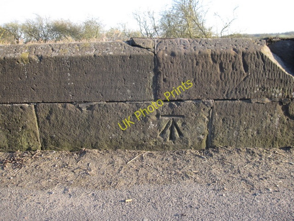 Photo 6"x4" 1GL bench mark on Sutton Bridge Frodsham c2010