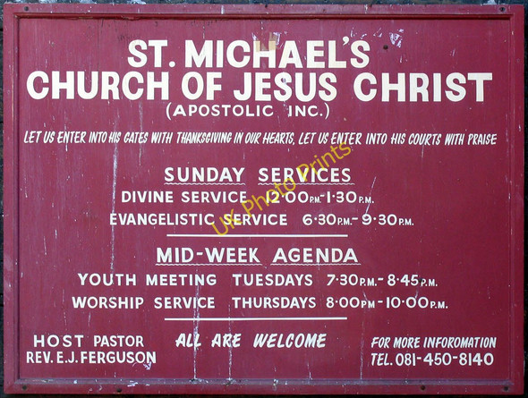 Photo 6"x4" St Michael, Mora Road, London NW2 - Notice board Willesden c2004