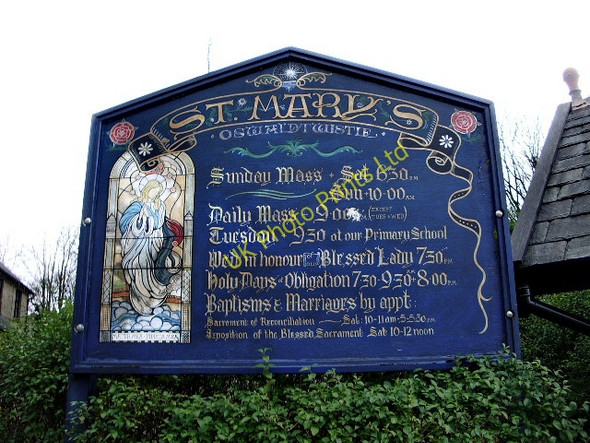 Photo 6"x4" St Mary's Church, Oswaldtwistle, Sign Oswaldtwistle c2008