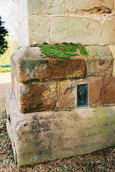 Photo 6"x4" Flush Bracket benchmark on St John's Church Baginton c2010