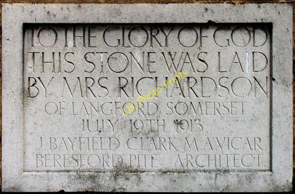 Photo 6"x4" St Saviour, Finsen Road, London SE5 - Foundation stone Brixton\/TQ3175 c2004