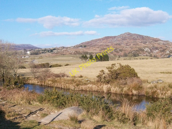 Photo 6"x4" Afon Dwyfor with Craig-y-garn hill in the background Dolbenmaen c2010