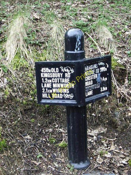 Photo 6"x4" Distance post, Birmingham and Fazeley Canal Castle Vale c2010