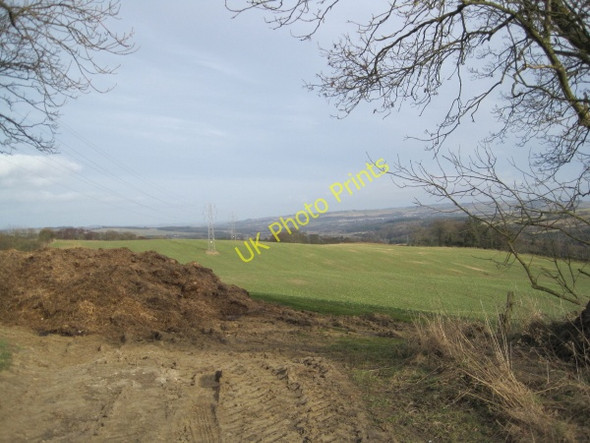 Photo 6"x4" Pylons and Manure Heap near Dipton Cottage. Beauclerc c2010