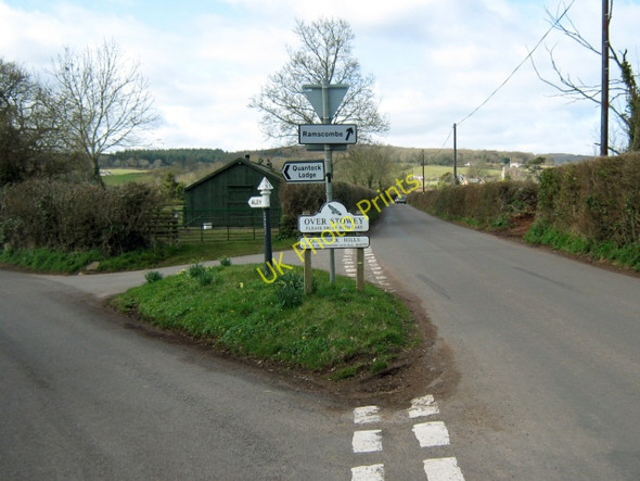 Photo 6"x4" Road junction at Over Stowey Marsh Mills c2010