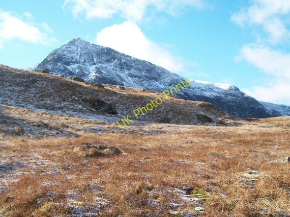 Photo 6"x4" Boggy hollow above Cwm Ffynnon with Crib Goch in the background Gwastadnant c2010