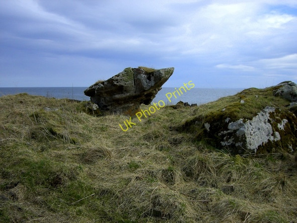 Photo 6"x4" Anvil-shaped rock by the beach Toulvaddie c2010