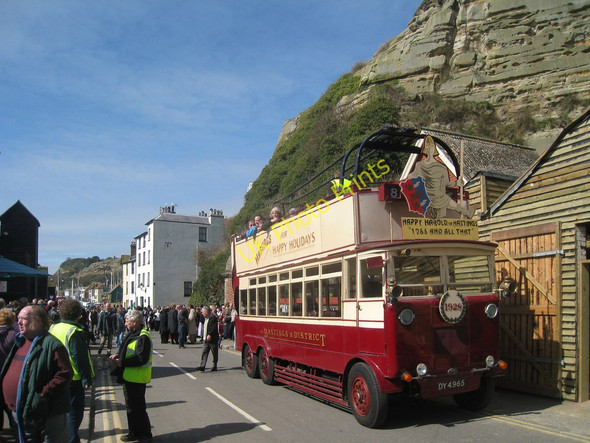 Photo 6"x4" Happy Harold Trolley Bus Hastings\/TQ8110 c2010