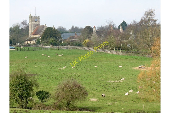 Photo 6"x4" Distant view of St John's church Stanton St John c2010