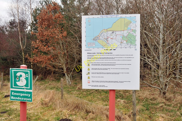 Photo 6"x4" Sign giving information about the Fort George training area Ardersier c2010