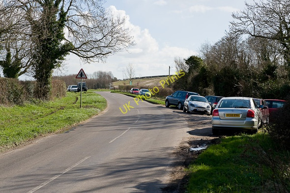 Photo 6"x4" Cars parked on Shepherds Farm Lane Droxford c2010