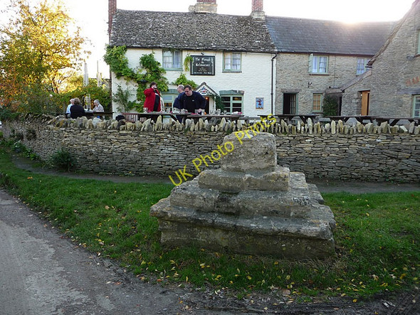 Photo 6"x4" Remains of the cross, in front of The Plough Kelmscot c2009