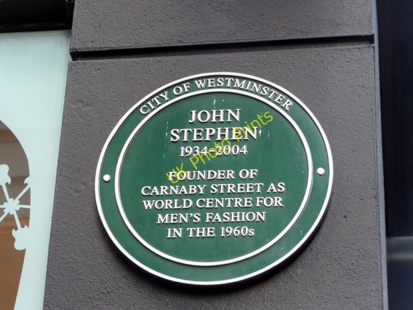 Photo 6"x4" Green Plaque, Carnaby Street, London W1 Westminster c2009