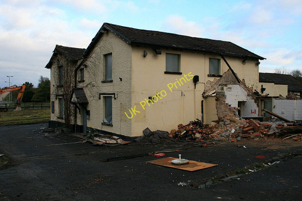 Photo 6"x4" Bullington Cross demolition Upper Bullington c2010