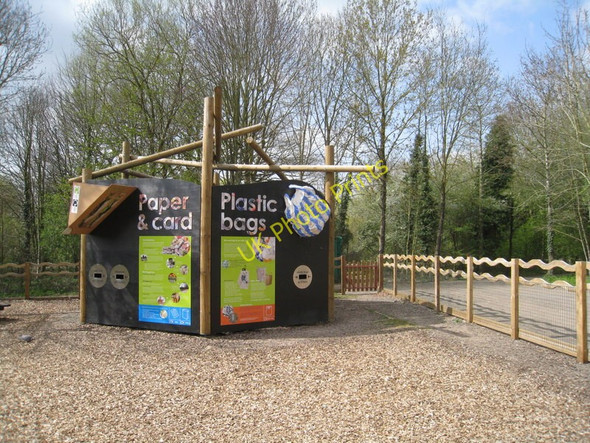 Photo 6"x4" Colourful recycling point Thatcham c2010