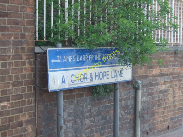 Photo 6"x4" Anchor and Hope Lane sign Greenwich\/TQ3977 c2010