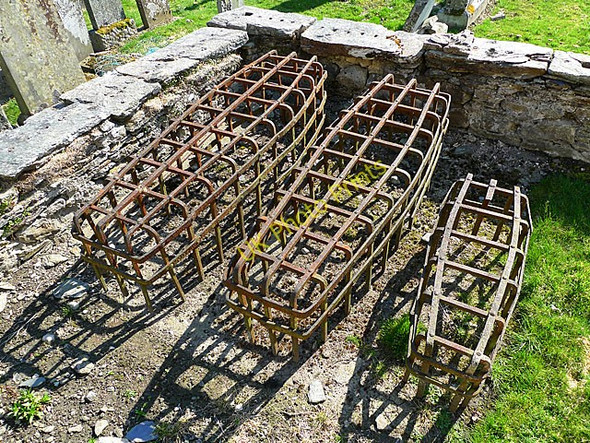 Photo 6"x4" Mortsafes in Logierait kirkyard Ballinluig\/NN9752 c2010
