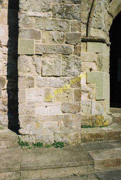 Photo 6"x4" Brading, St Mary's Church benchmark Brading c2010