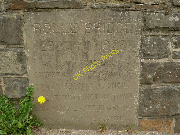 Photo 6"x4" A plaque on Rolle Bridge on the river Torridge Great Torrington c2010