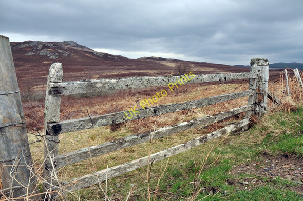 Photo 6"x4" Gate and moorland looking over to Cairn Ardachy Torness\/NH5827 c2010