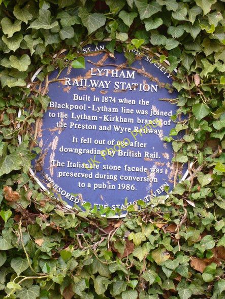 Photo 6"x4" Blue plaque at Lytham Station Lytham c2010