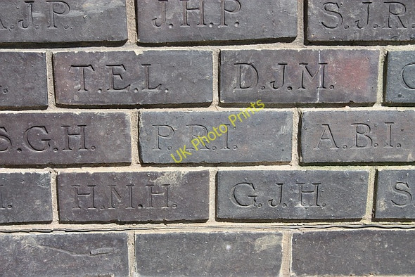 Photo 6"x4" Initialled bricks on the bandstand plinth Great Malvern c2010