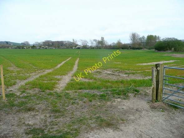 Photo 6"x4" Footpath across arable land Burton Bradstock c2010