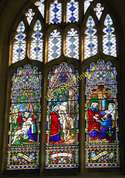 Photo 6"x4" St Mary's church in Gressenhall - stained glass Longham\/TF9415 c2010