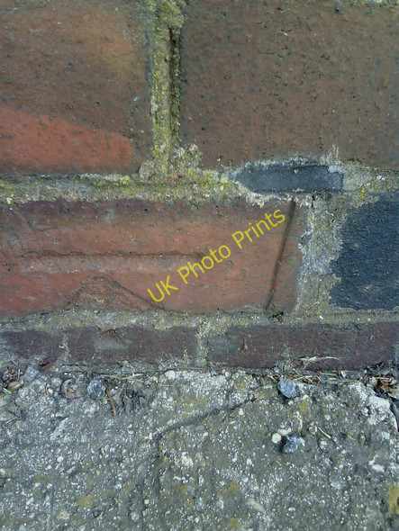 Photo 6"x4" Benchmark on Bucknell Road railway bridge Bicester c2010